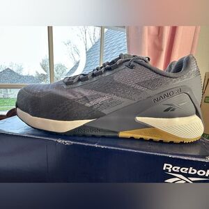 NEW Reebok Nano X1 Men's 9.5M Grey Black Work Comp Toe Shoes